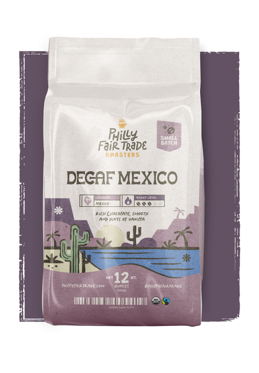 Decaf Mexico coffee beans, Philly Fairtrade Roasters