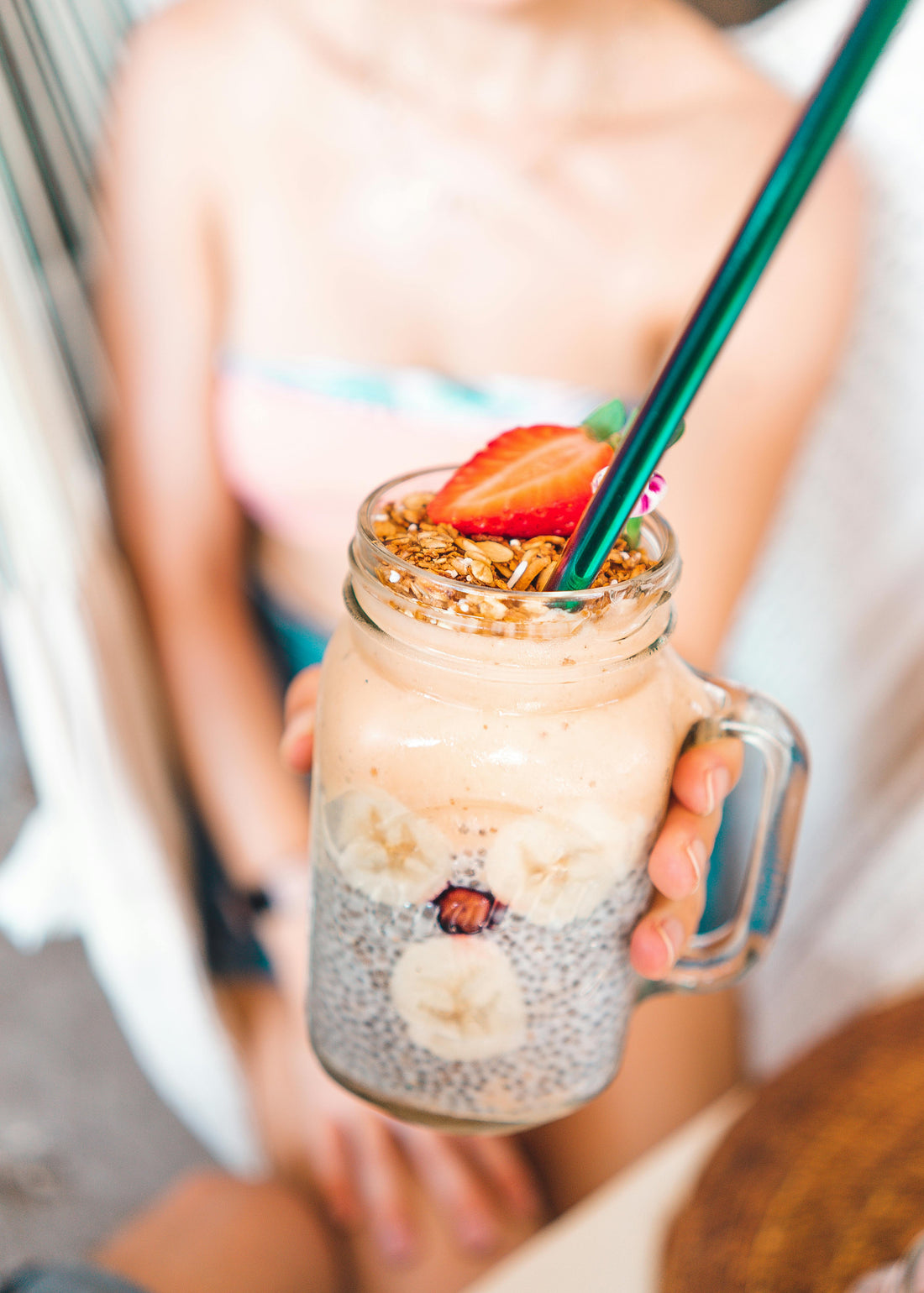 coffee smoothie, person holding