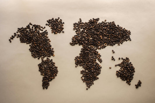 Coffee beans world map