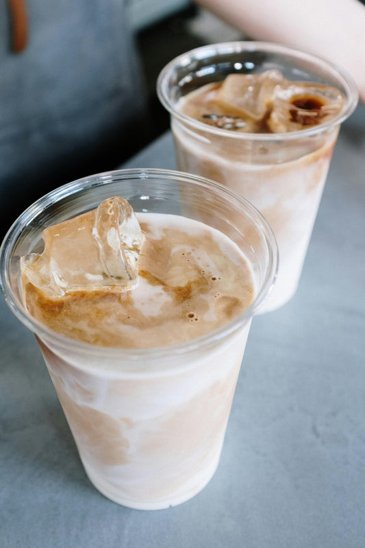 Cups of iced coffee