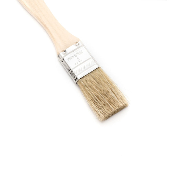 1" Wide Flat Brush with Natural Bristles and Wooden Handle